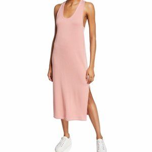 Rag & Bone Terry Knit Midi Tank Dress Scoop Neck Modal Blend Pink